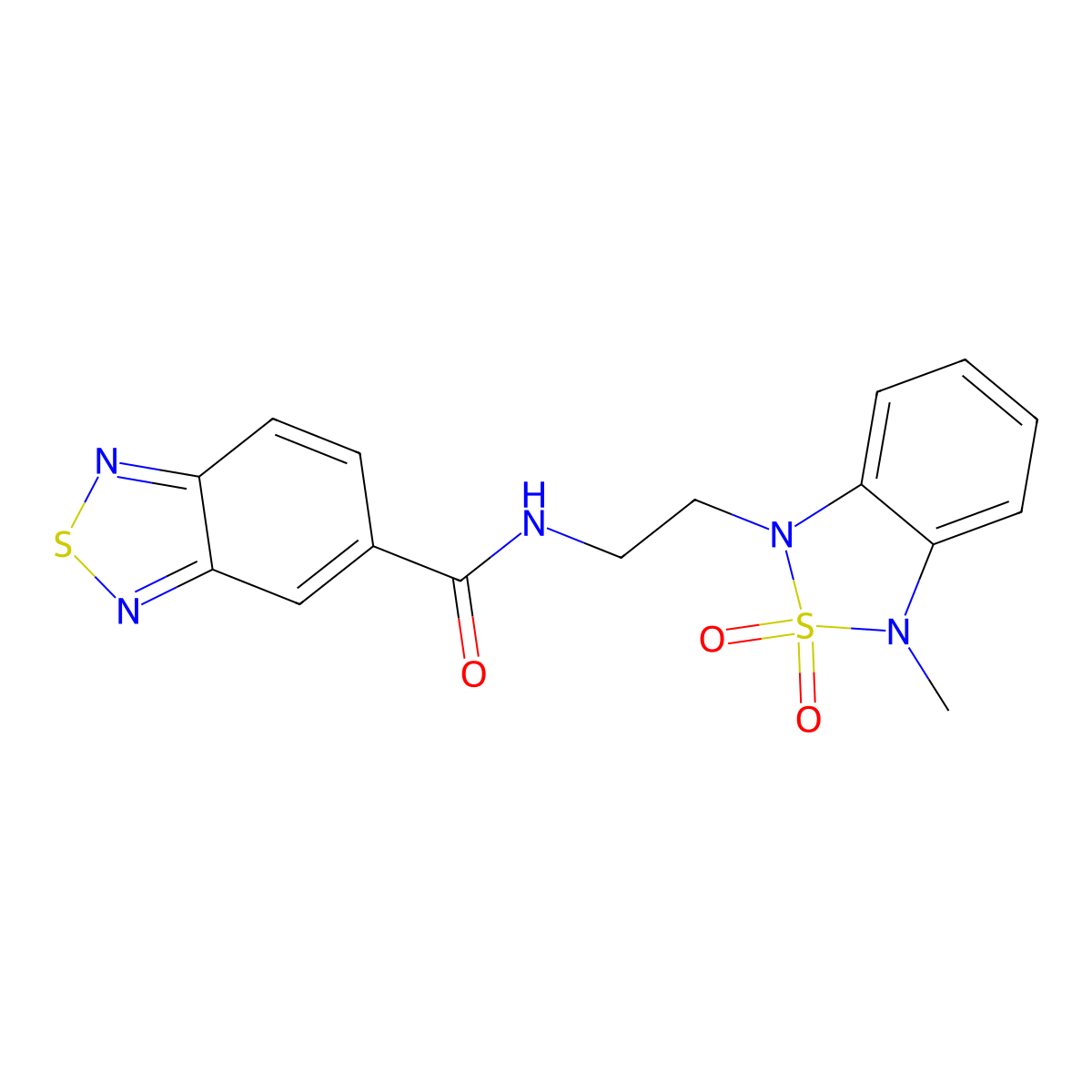 N-(2-(3-methyl-2,2-dioxidobenzo[c][1,2,5]thiadiazol-1(3H)-yl)ethyl)benzo[c][1,2,5]thiadiazole-5-carboxamide molecular structure, CAS 2034488-76-9