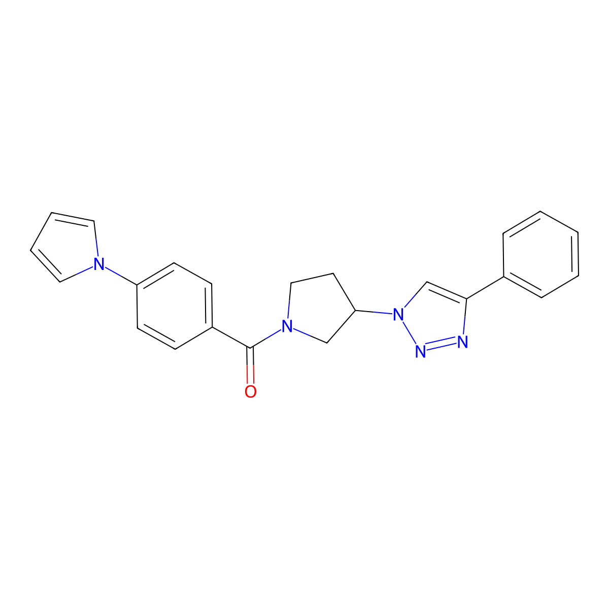 (4-(1H-pyrrol-1-yl)phenyl)(3-(4-phenyl-1H-1,2,3-triazol-1-yl)pyrrolidin-1-yl)methanone molecular structure, CAS 2034488-77-0