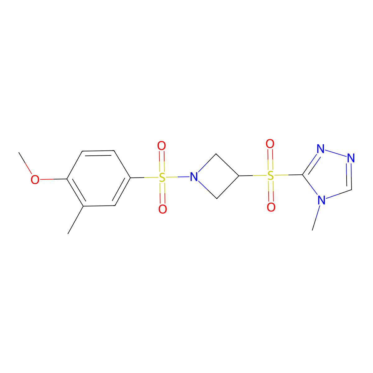 3-((1-((4-methoxy-3-methylphenyl)sulfonyl)azetidin-3-yl)sulfonyl)-4-methyl-4H-1,2,4-triazole molecular structure, CAS 2034488-80-5