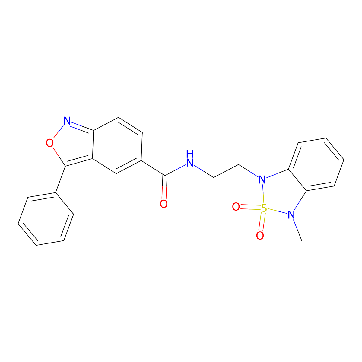 N-(2-(3-methyl-2,2-dioxidobenzo[c][1,2,5]thiadiazol-1(3H)-yl)ethyl)-3-phenylbenzo[c]isoxazole-5-carboxamide molecular structure, CAS 2034488-86-1