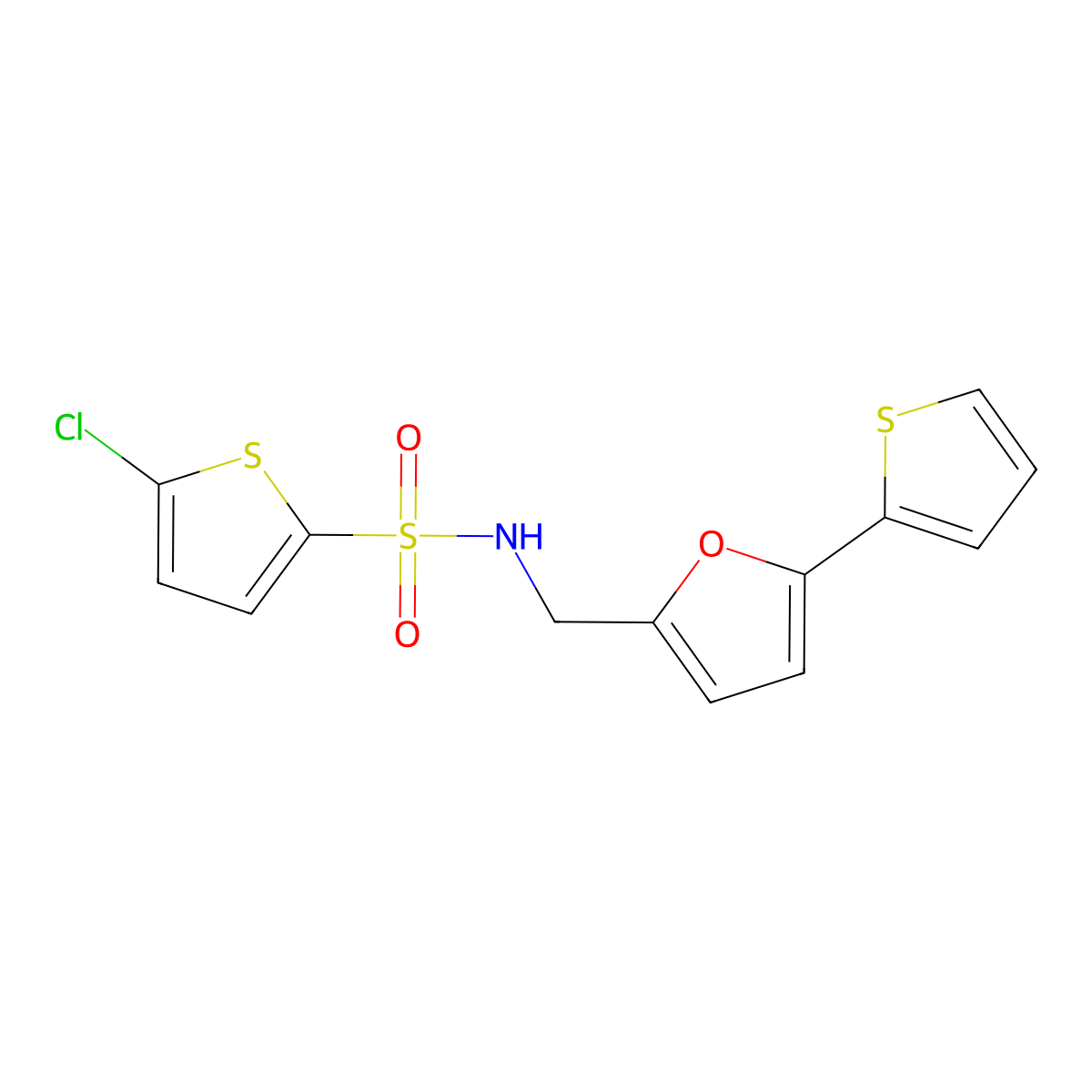 5-chloro-N-((5-(thiophen-2-yl)furan-2-yl)methyl)thiophene-2-sulfonamide molecular structure, CAS 2034488-91-8