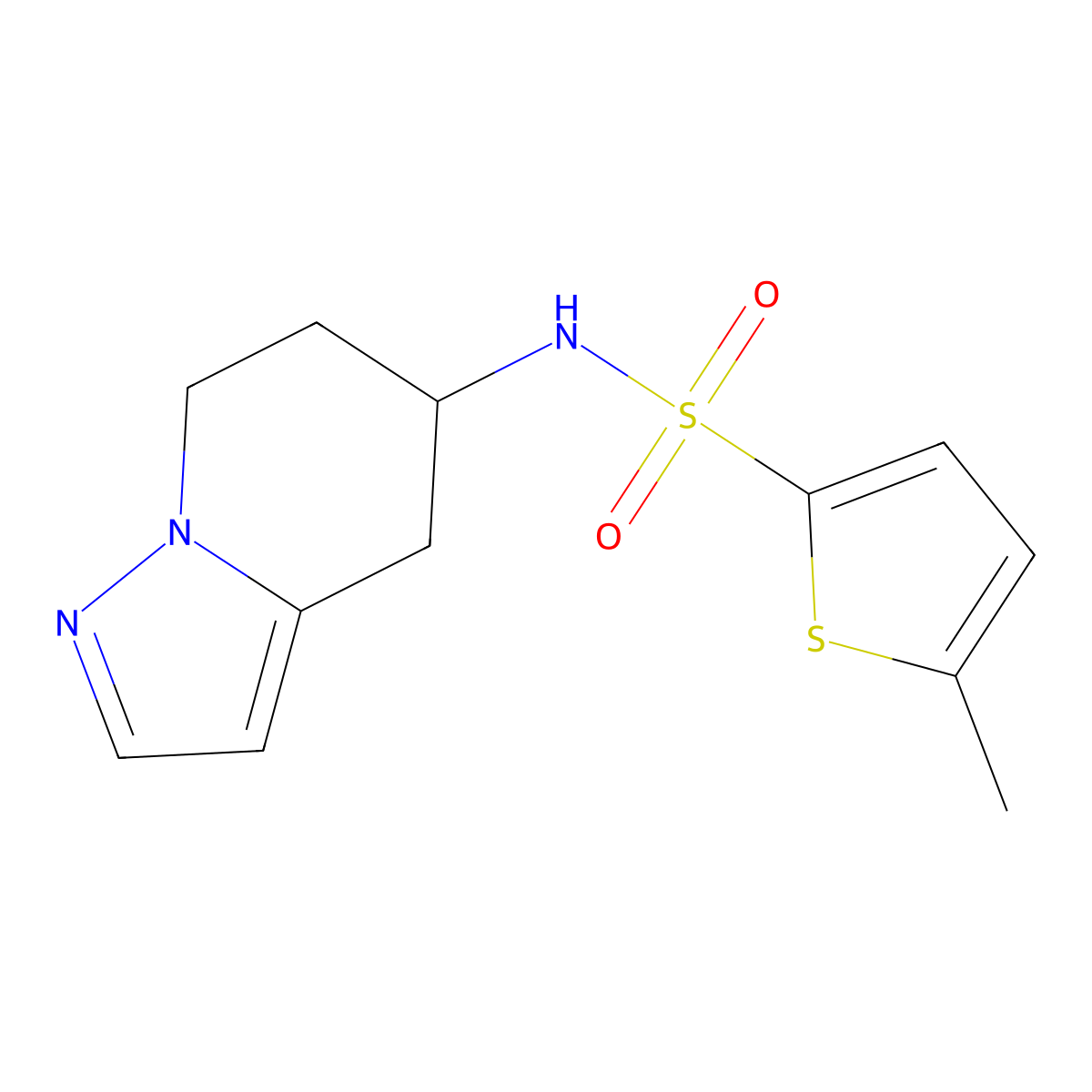 5-methyl-N-(4,5,6,7-tetrahydropyrazolo[1,5-a]pyridin-5-yl)thiophene-2-sulfonamide molecular structure, CAS 2034488-93-0