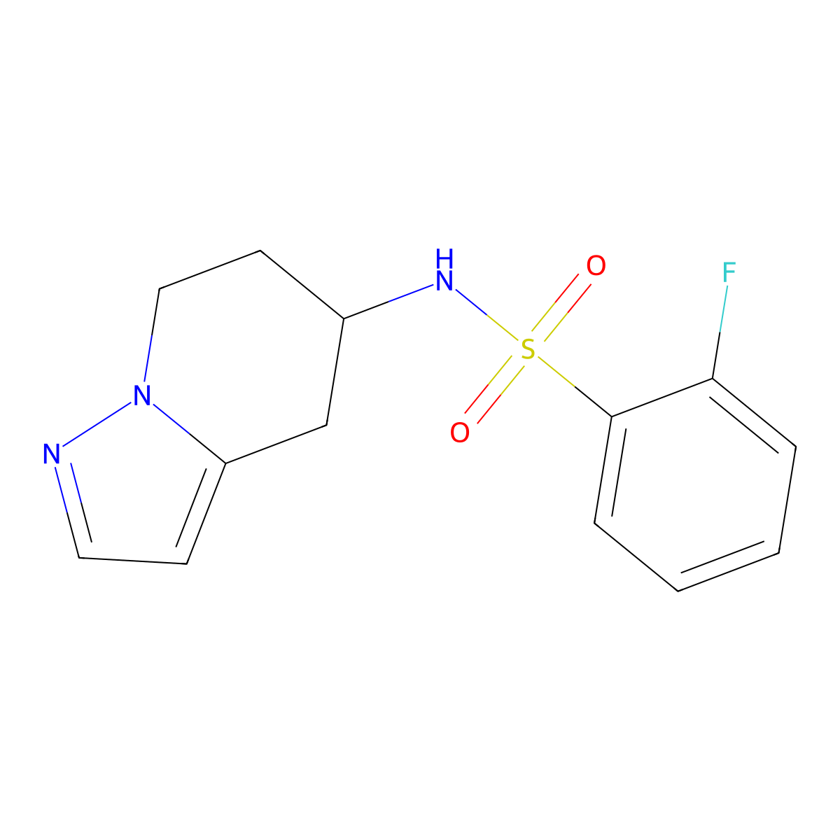 2-fluoro-N-(4,5,6,7-tetrahydropyrazolo[1,5-a]pyridin-5-yl)benzenesulfonamide molecular structure, CAS 2034488-98-5