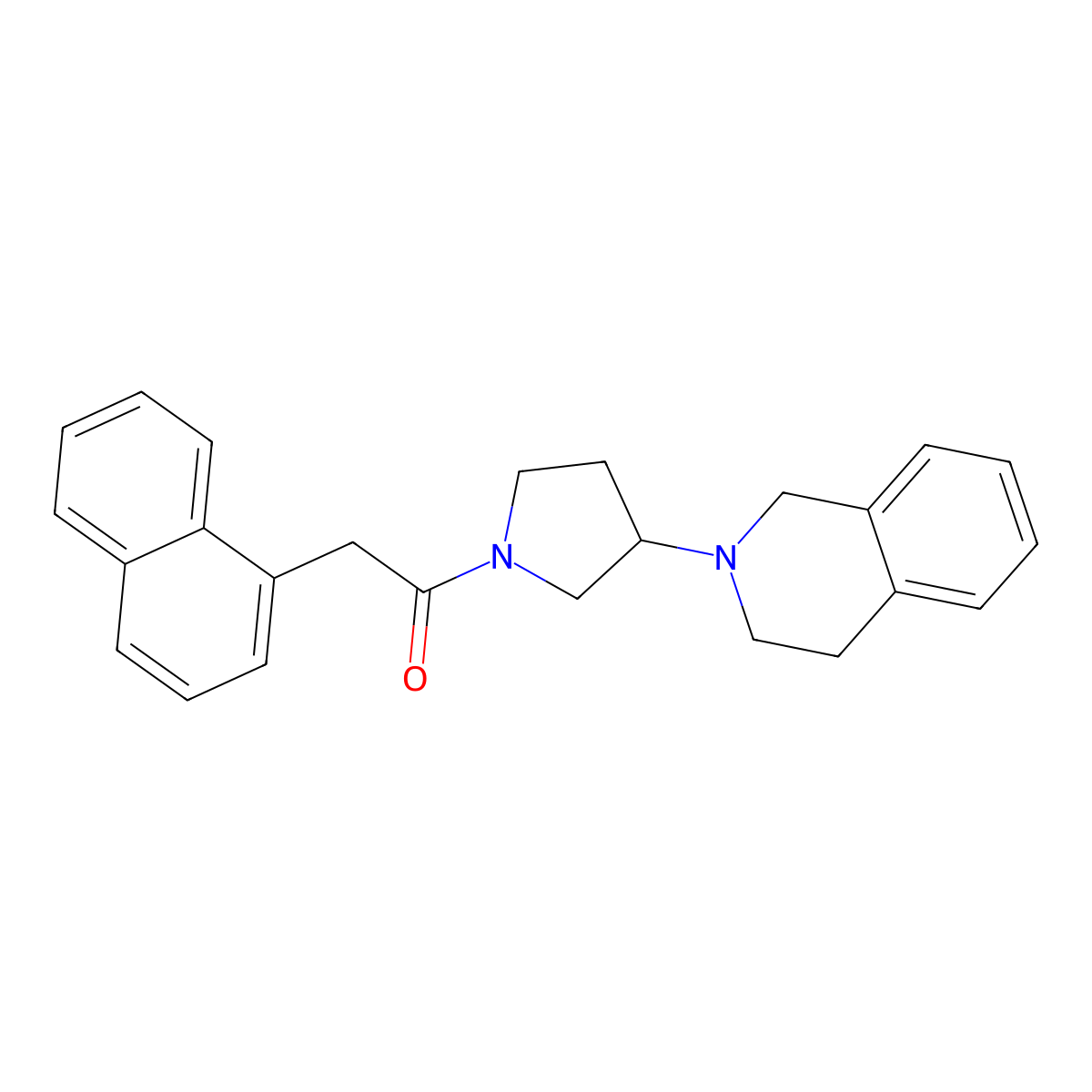 1-(3-(3,4-dihydroisoquinolin-2(1H)-yl)pyrrolidin-1-yl)-2-(naphthalen-1-yl)ethanone molecular structure, CAS 2034488-99-6