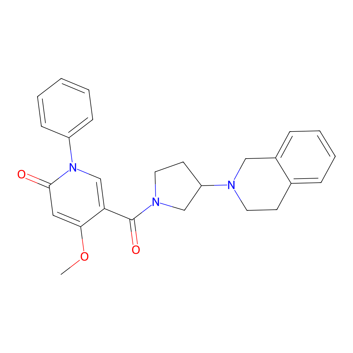 5-(3-(3,4-dihydroisoquinolin-2(1H)-yl)pyrrolidine-1-carbonyl)-4-methoxy-1-phenylpyridin-2(1H)-one molecular structure, CAS 2034489-24-0