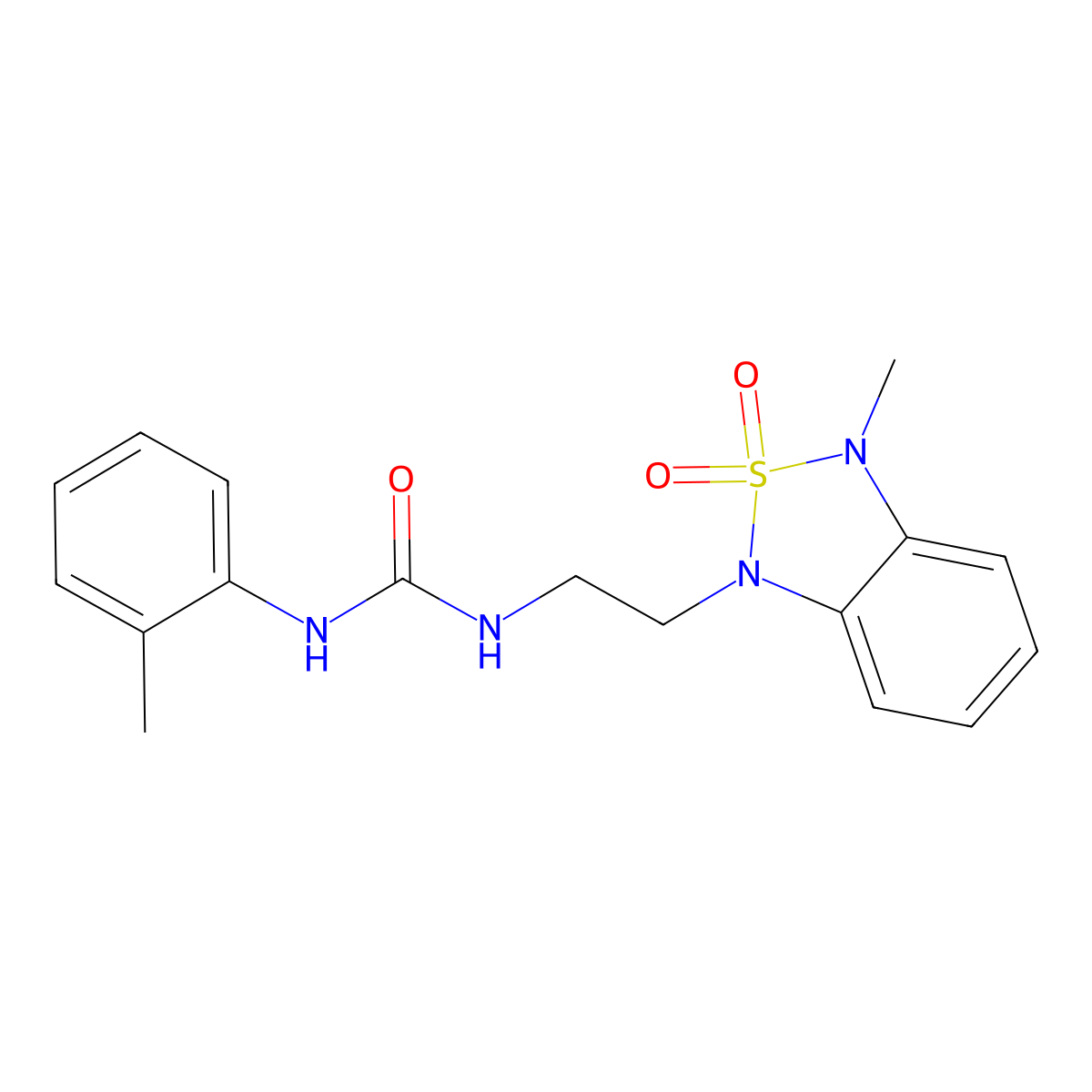 1-(2-(3-methyl-2,2-dioxidobenzo[c][1,2,5]thiadiazol-1(3H)-yl)ethyl)-3-(o-tolyl)urea molecular structure, CAS 2034489-25-1