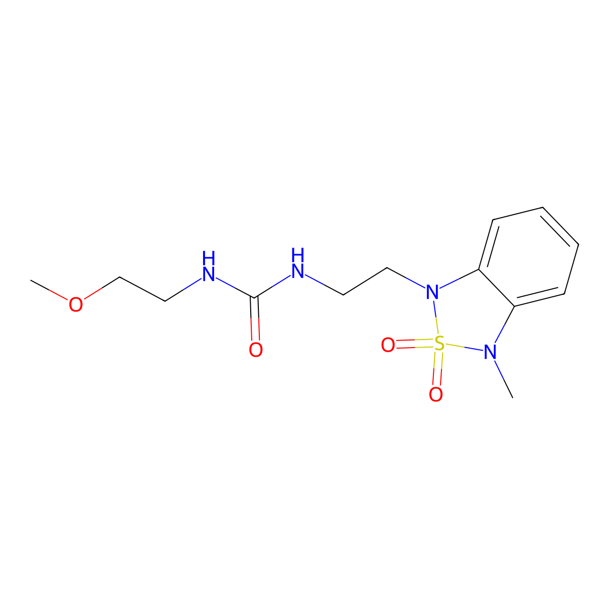 1-(2-methoxyethyl)-3-(2-(3-methyl-2,2-dioxidobenzo[c][1,2,5]thiadiazol-1(3H)-yl)ethyl)urea molecular structure, CAS 2034489-32-0