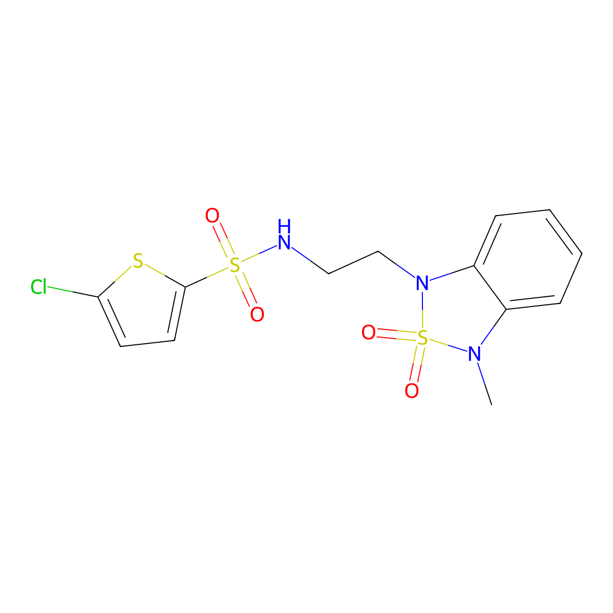 5-chloro-N-(2-(3-methyl-2,2-dioxidobenzo[c][1,2,5]thiadiazol-1(3H)-yl)ethyl)thiophene-2-sulfonamide molecular structure, CAS 2034489-43-3