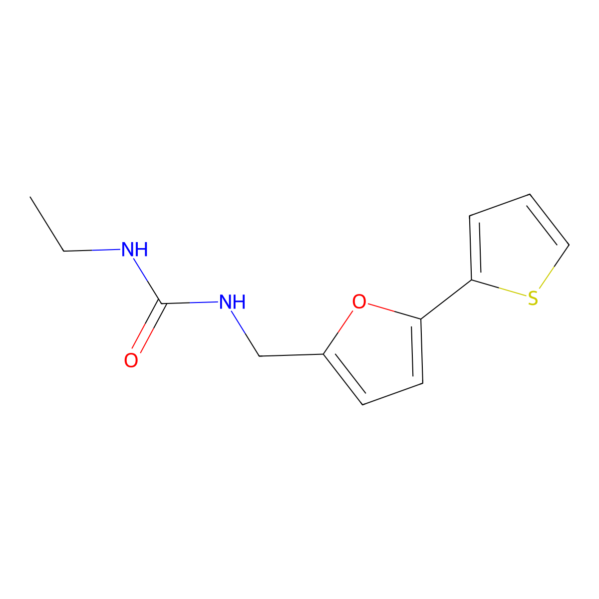 3-Ethyl-1-{[5-(thiophen-2-yl)furan-2-yl]methyl}urea molecular structure, CAS 2034489-44-4