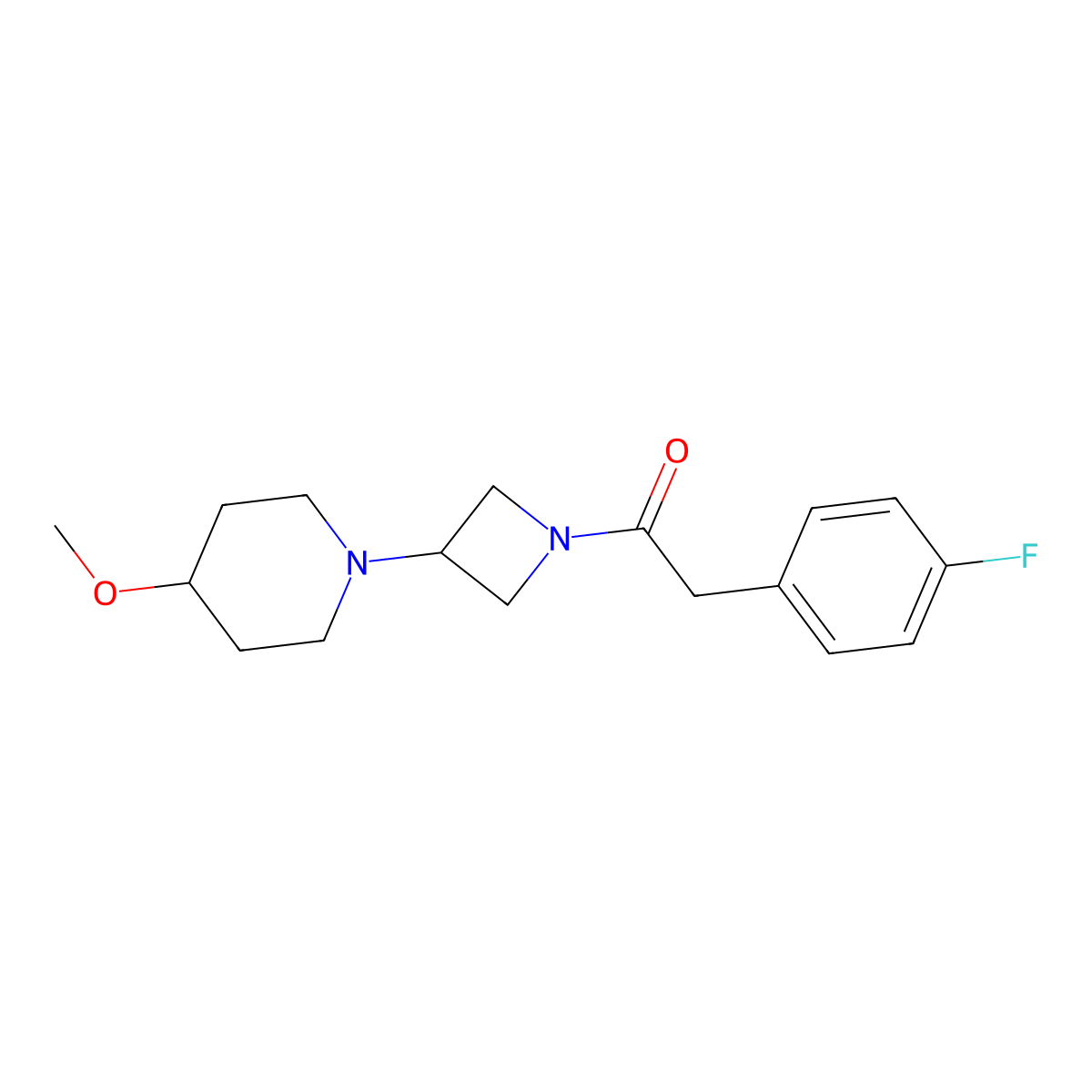 2-(4-Fluorophenyl)-1-(3-(4-methoxypiperidin-1-yl)azetidin-1-yl)ethanone molecular structure, CAS 2034489-47-7