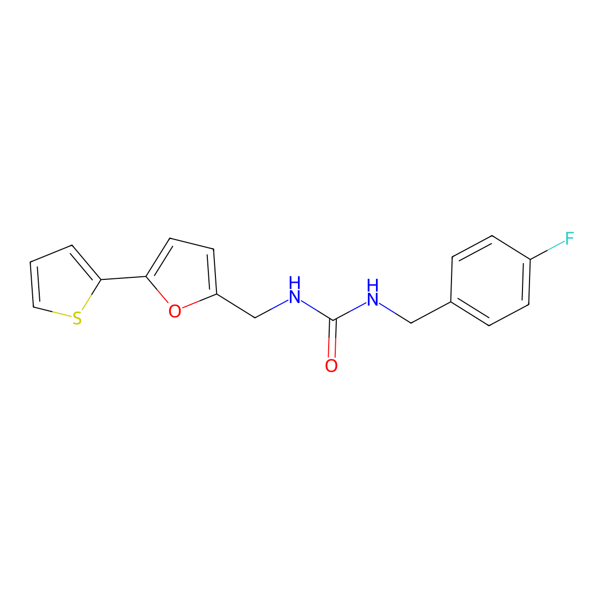1-(4-Fluorobenzyl)-3-((5-(thiophen-2-yl)furan-2-yl)methyl)urea molecular structure, CAS 2034489-51-3