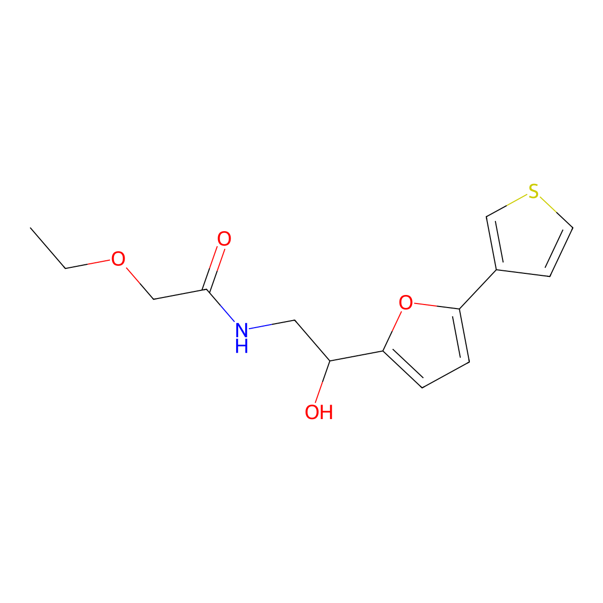 2-ethoxy-N-{2-hydroxy-2-[5-(thiophen-3-yl)furan-2-yl]ethyl}acetamide molecular structure, CAS 2034489-61-5