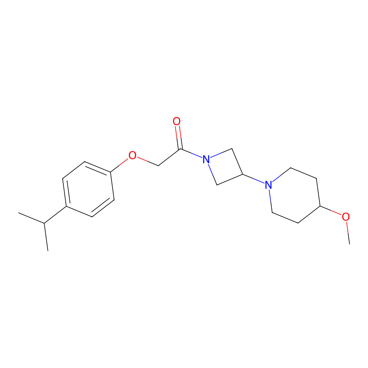 2-(4-Isopropylphenoxy)-1-(3-(4-methoxypiperidin-1-yl)azetidin-1-yl)ethanone molecular structure, CAS 2034489-77-3