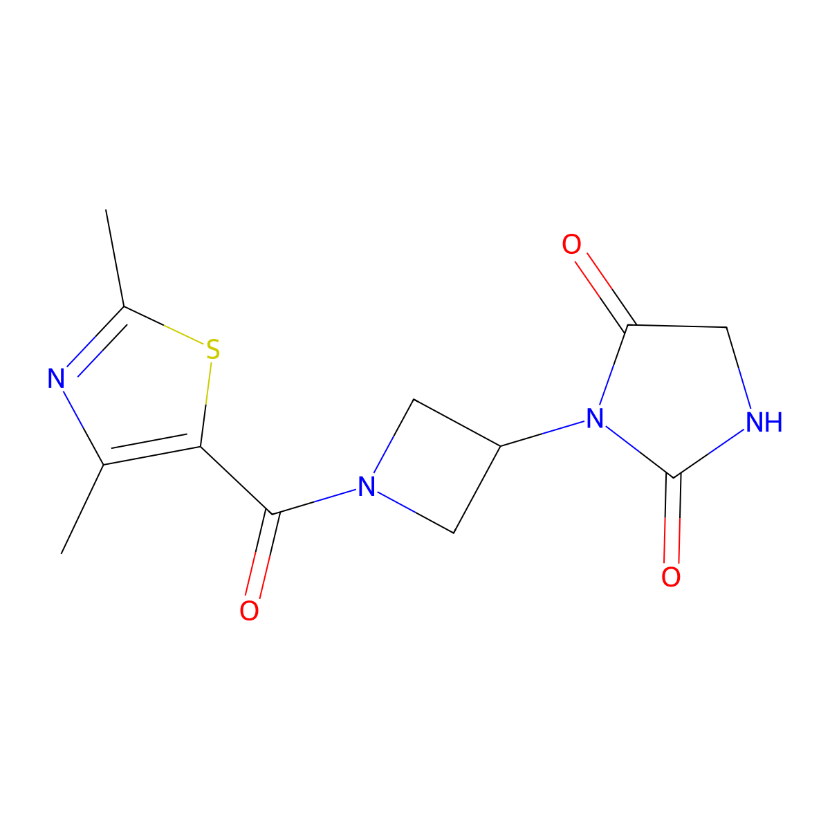 3-(1-(2,4-Dimethylthiazole-5-carbonyl)azetidin-3-yl)imidazolidine-2,4-dione molecular structure, CAS 2034489-96-6