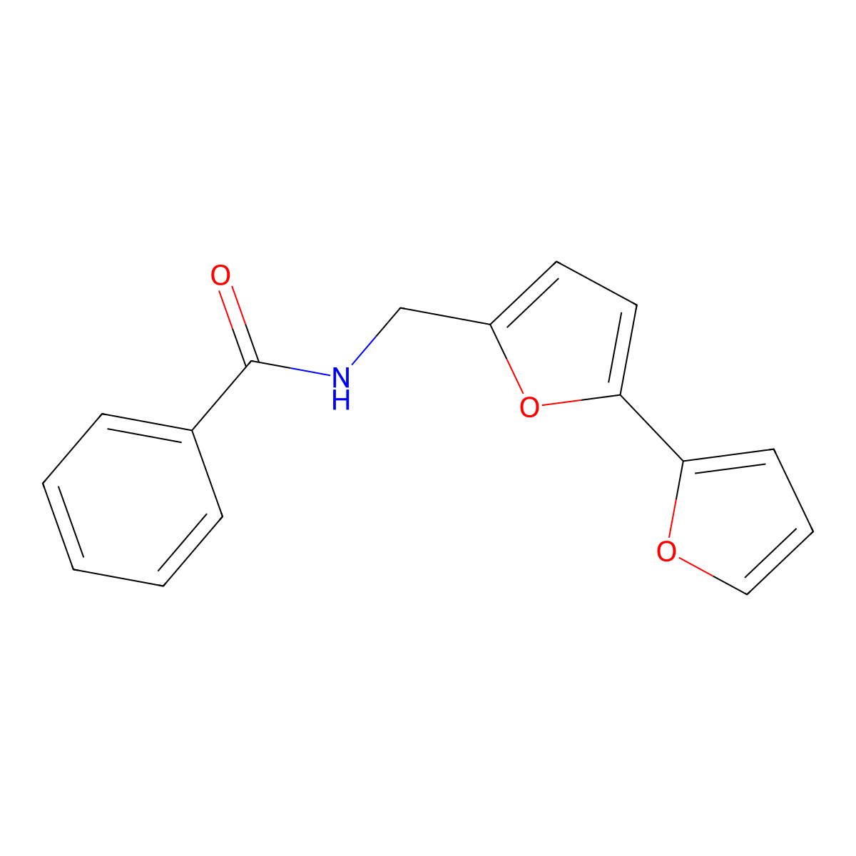 N-([2,2'-bifuran]-5-ylmethyl)benzamide molecular structure, CAS 2034489-99-9