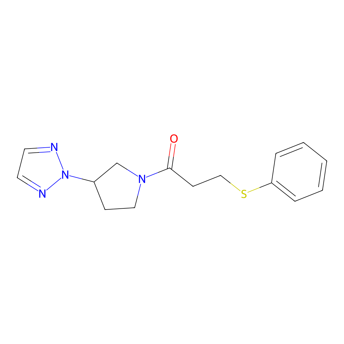 1-(3-(2H-1,2,3-triazol-2-yl)pyrrolidin-1-yl)-3-(phenylthio)propan-1-one molecular structure, CAS 2034490-03-2