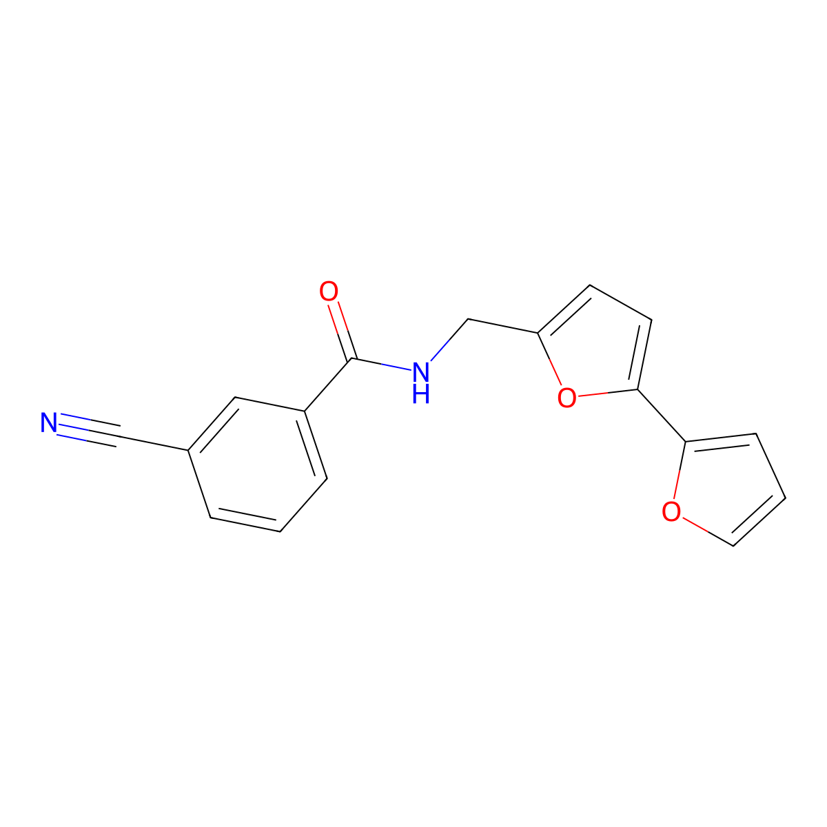 N-([2,2'-bifuran]-5-ylmethyl)-3-cyanobenzamide molecular structure, CAS 2034490-05-4