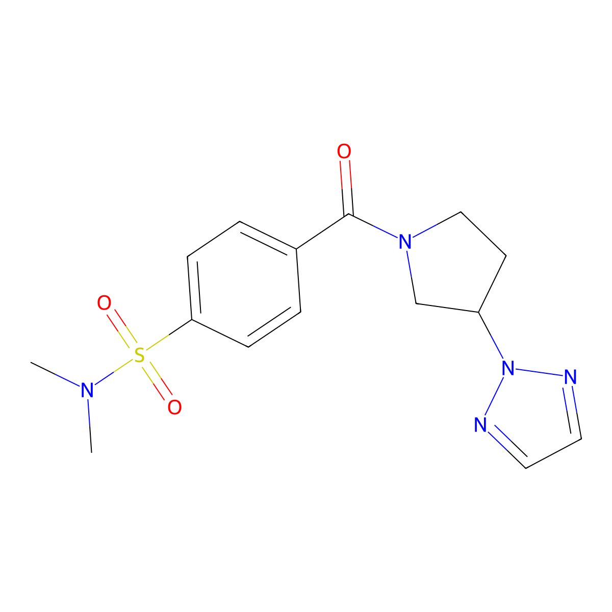 4-(3-(2H-1,2,3-triazol-2-yl)pyrrolidine-1-carbonyl)-N,N-dimethylbenzenesulfonamide molecular structure, CAS 2034490-08-7