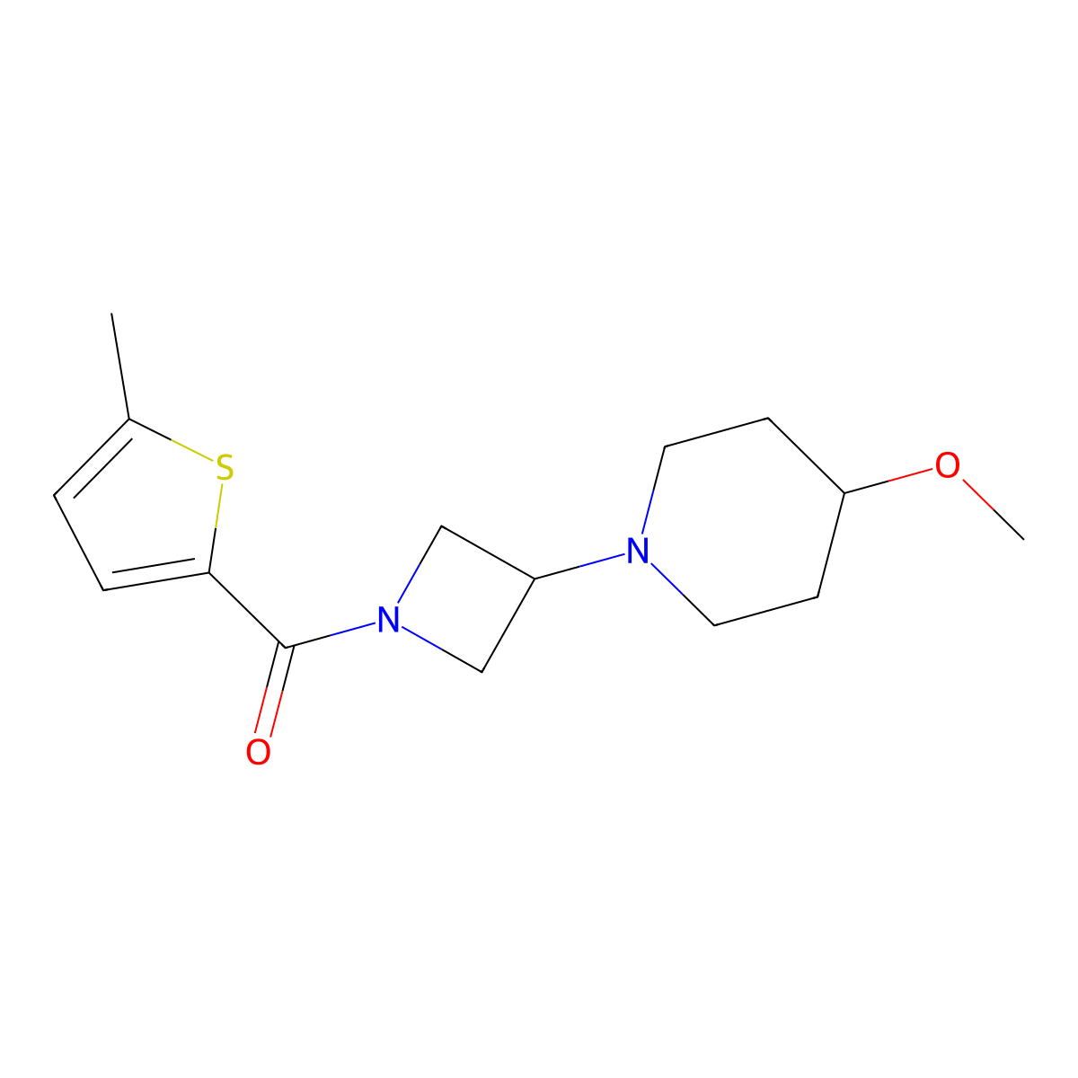 4-Methoxy-1-[1-(5-methylthiophene-2-carbonyl)azetidin-3-yl]piperidine molecular structure, CAS 2034490-11-2