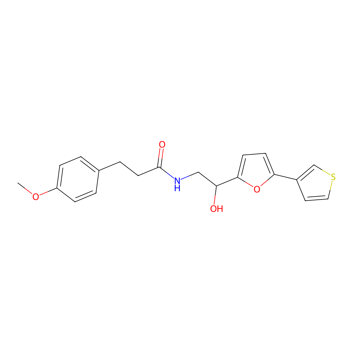 N-(2-hydroxy-2-(5-(thiophen-3-yl)furan-2-yl)ethyl)-3-(4-methoxyphenyl)propanamide molecular structure, CAS 2034490-22-5