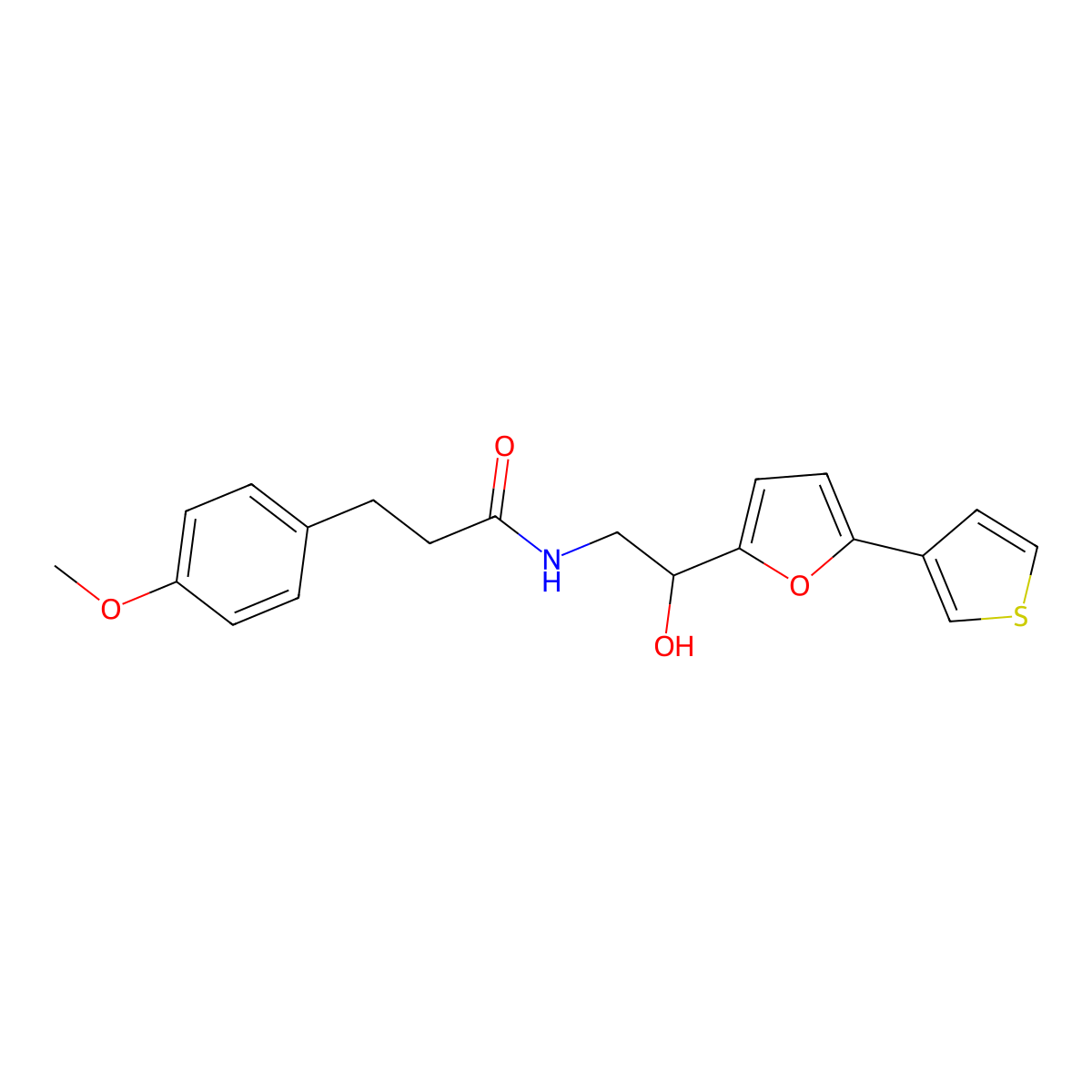 N-(2-hydroxy-2-(5-(thiophen-3-yl)furan-2-yl)ethyl)-3-(4-methoxyphenyl)propanamide molecular structure, CAS 2034490-22-5