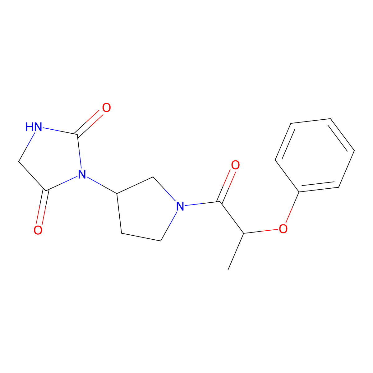 3-[1-(2-Phenoxypropanoyl)pyrrolidin-3-yl]imidazolidine-2,4-dione molecular structure, CAS 2034490-28-1