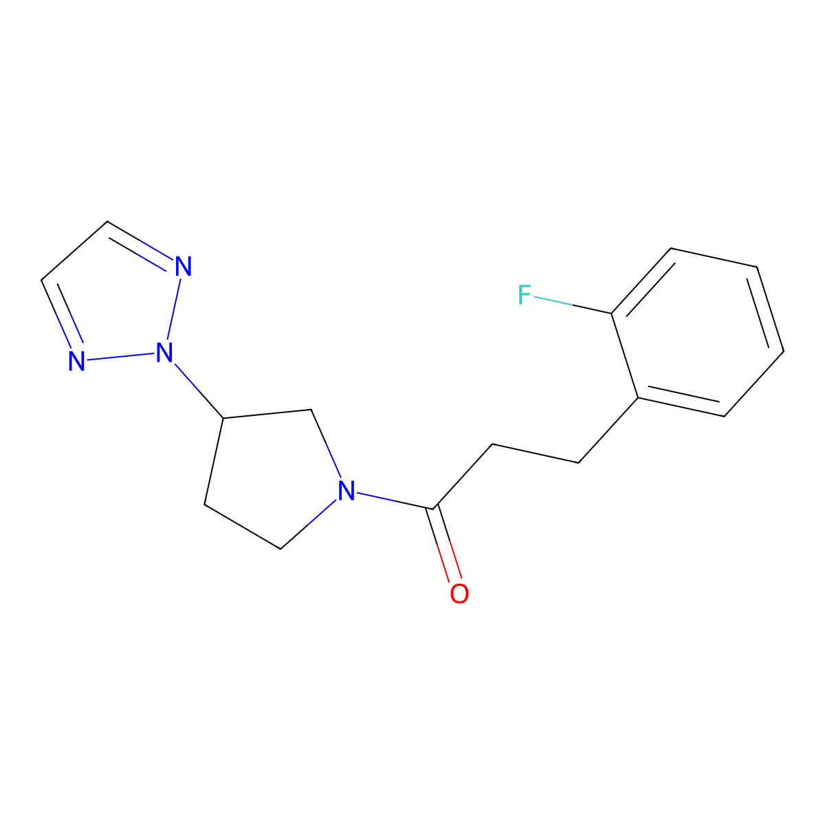 1-(3-(2H-1,2,3-triazol-2-yl)pyrrolidin-1-yl)-3-(2-fluorophenyl)propan-1-one molecular structure, CAS 2034490-33-8