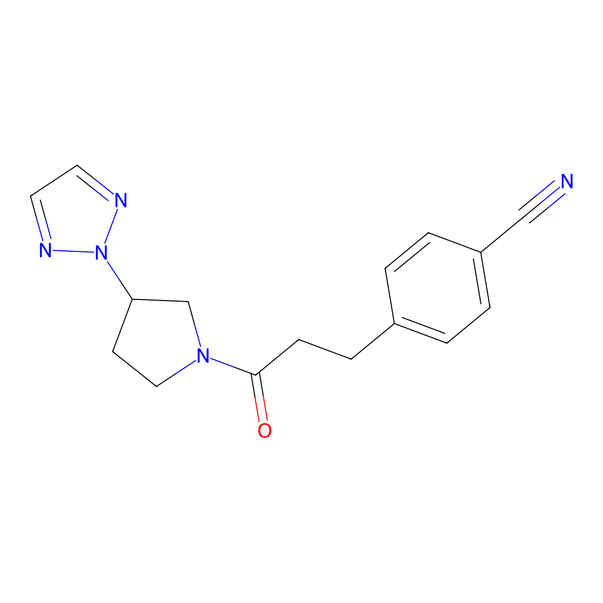4-(3-(3-(2H-1,2,3-triazol-2-yl)pyrrolidin-1-yl)-3-oxopropyl)benzonitrile molecular structure, CAS 2034490-44-1