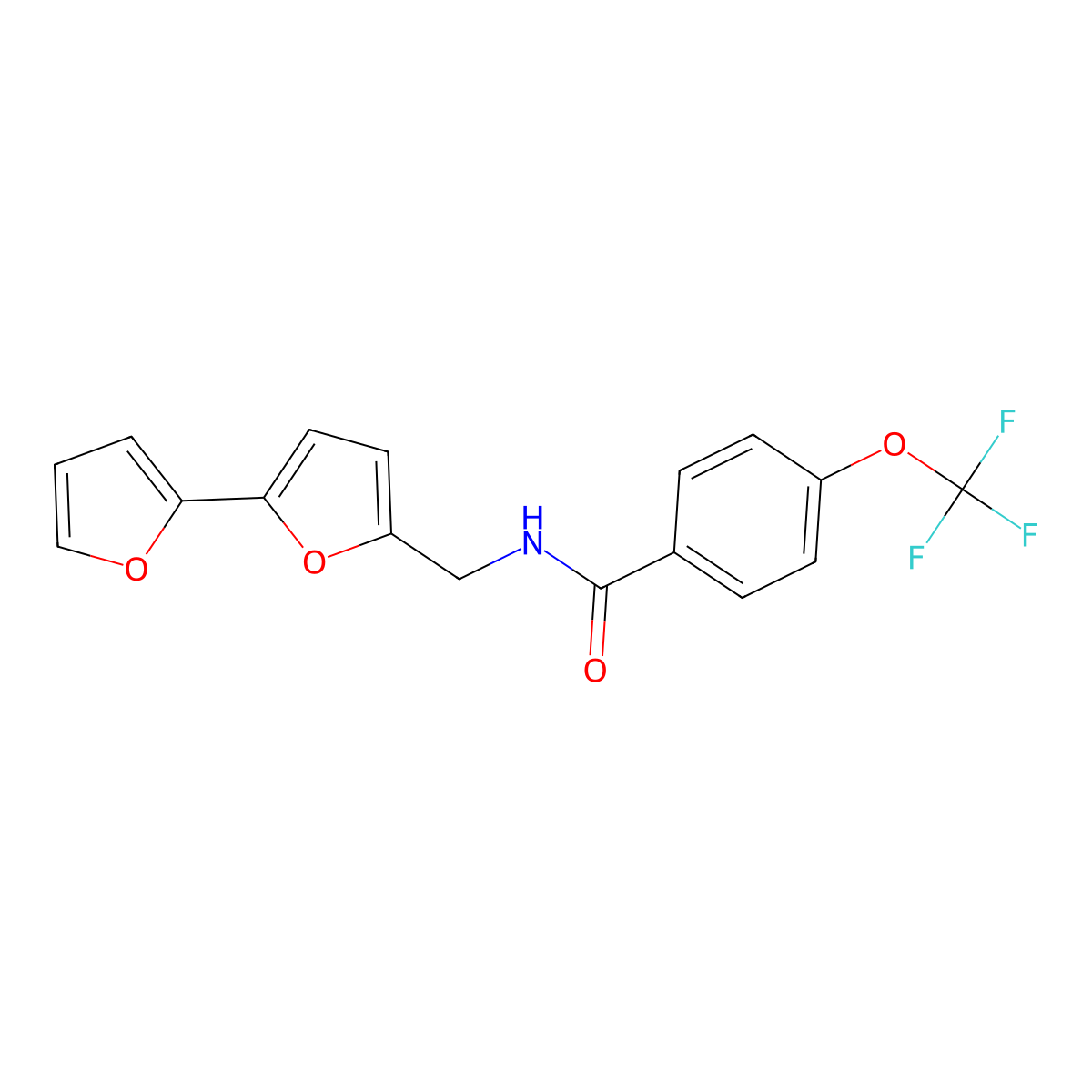 N-({[2,2'-bifuran]-5-yl}methyl)-4-(trifluoromethoxy)benzamide molecular structure, CAS 2034490-48-5
