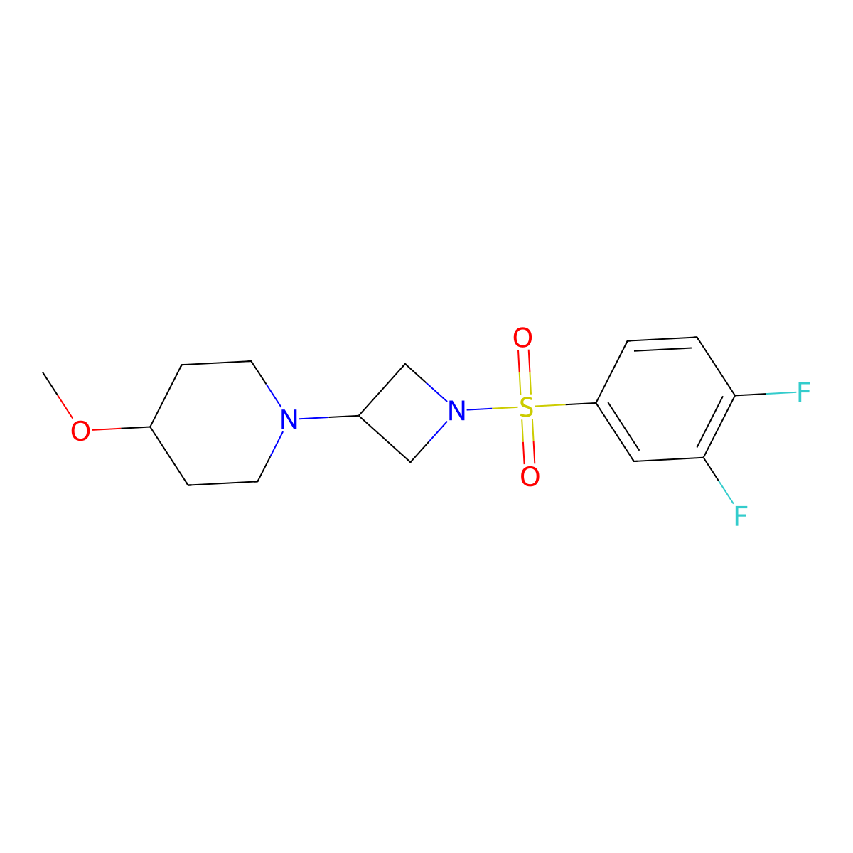 1-(1-((3,4-Difluorophenyl)sulfonyl)azetidin-3-yl)-4-methoxypiperidine molecular structure, CAS 2034490-50-9