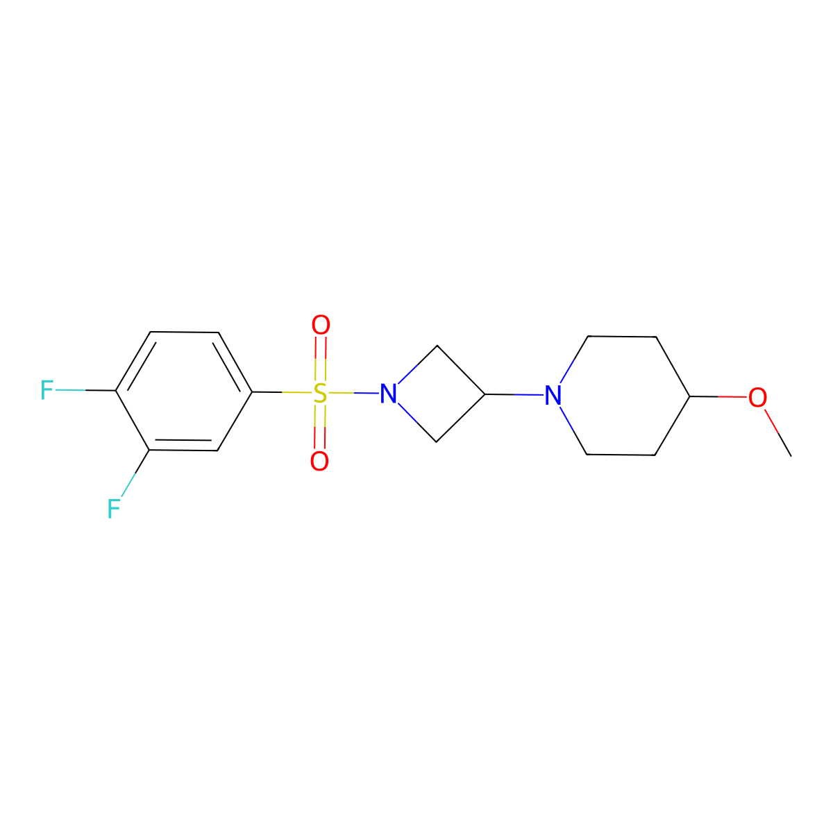 1-(1-((3,4-Difluorophenyl)sulfonyl)azetidin-3-yl)-4-methoxypiperidine molecular structure, CAS 2034490-50-9