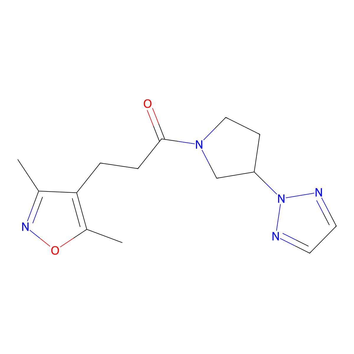 1-(3-(2H-1,2,3-triazol-2-yl)pyrrolidin-1-yl)-3-(3,5-dimethylisoxazol-4-yl)propan-1-one molecular structure, CAS 2034490-51-0