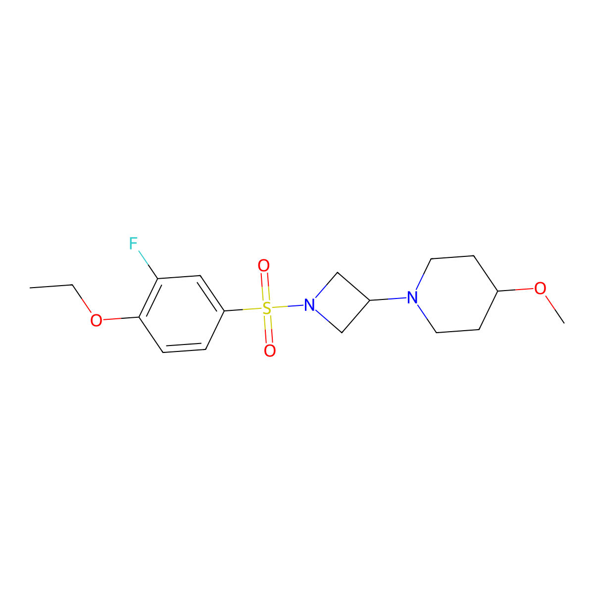 1-(1-((4-Ethoxy-3-fluorophenyl)sulfonyl)azetidin-3-yl)-4-methoxypiperidine molecular structure, CAS 2034490-55-4