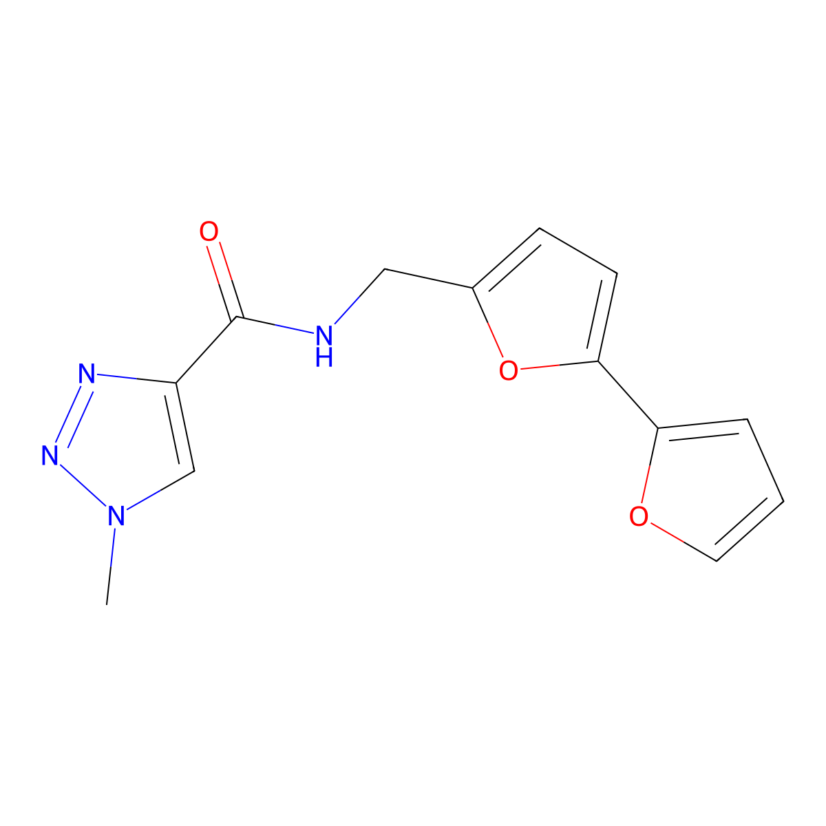 N-({[2,2'-bifuran]-5-yl}methyl)-1-methyl-1H-1,2,3-triazole-4-carboxamide molecular structure, CAS 2034490-56-5