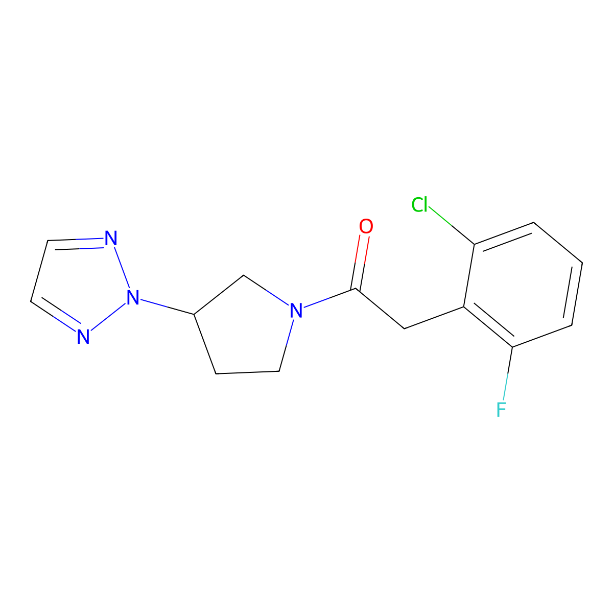 1-(3-(2H-1,2,3-triazol-2-yl)pyrrolidin-1-yl)-2-(2-chloro-6-fluorophenyl)ethanone molecular structure, CAS 2034490-58-7