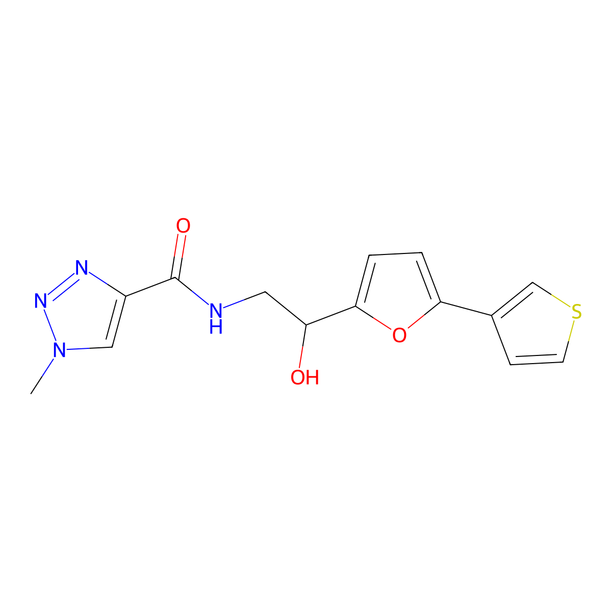 N-(2-hydroxy-2-(5-(thiophen-3-yl)furan-2-yl)ethyl)-1-methyl-1H-1,2,3-triazole-4-carboxamide molecular structure, CAS 2034490-61-2