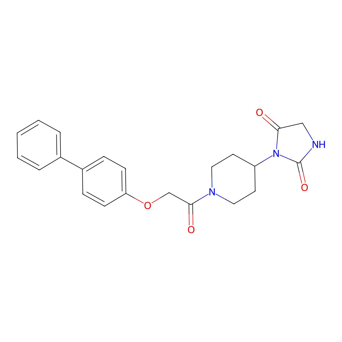 3-(1-(2-([1,1'-Biphenyl]-4-yloxy)acetyl)piperidin-4-yl)imidazolidine-2,4-dione molecular structure, CAS 2034490-63-4