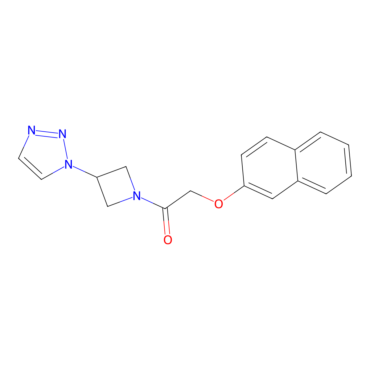 1-(3-(1H-1,2,3-triazol-1-yl)azetidin-1-yl)-2-(naphthalen-2-yloxy)ethanone molecular structure, CAS 2034490-72-5