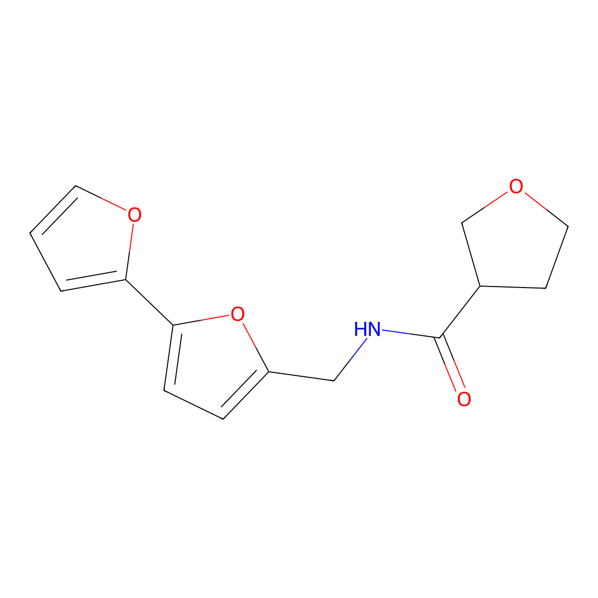 N-({[2,2'-bifuran]-5-yl}methyl)oxolane-3-carboxamide molecular structure, CAS 2034490-75-8