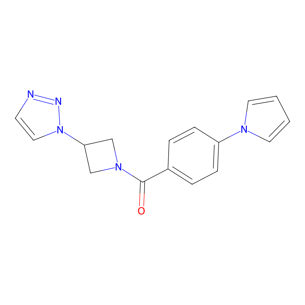 (3-(1H-1,2,3-triazol-1-yl)azetidin-1-yl)(4-(1H-pyrrol-1-yl)phenyl)methanone molecular structure, CAS 2034490-82-7