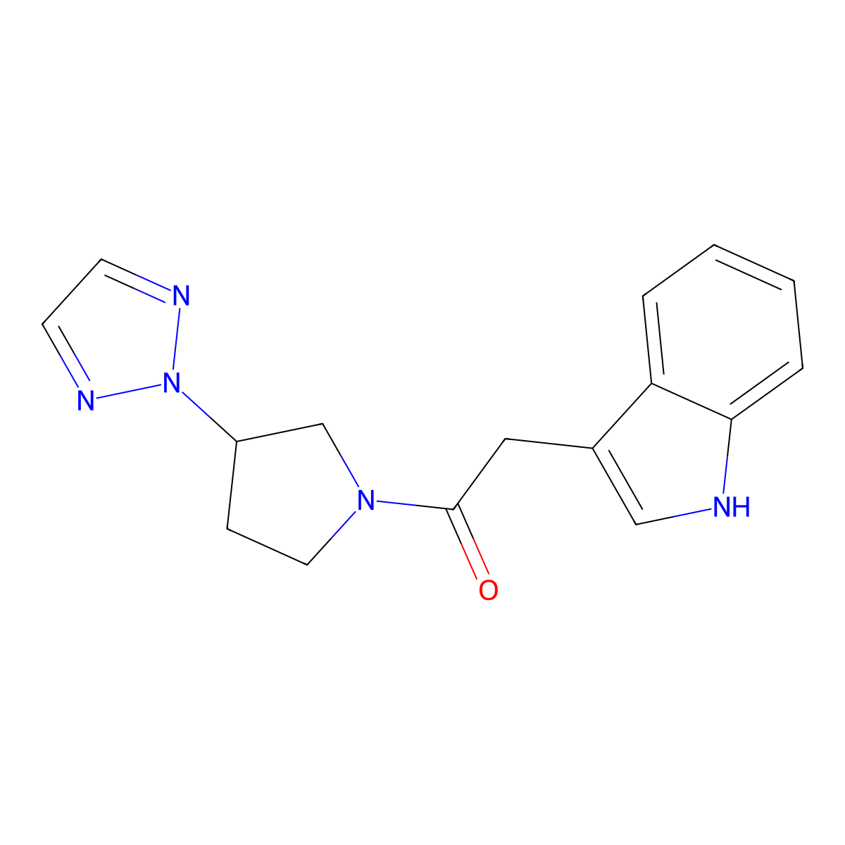 1-(3-(2H-1,2,3-triazol-2-yl)pyrrolidin-1-yl)-2-(1H-indol-3-yl)ethanone molecular structure, CAS 2034490-86-1