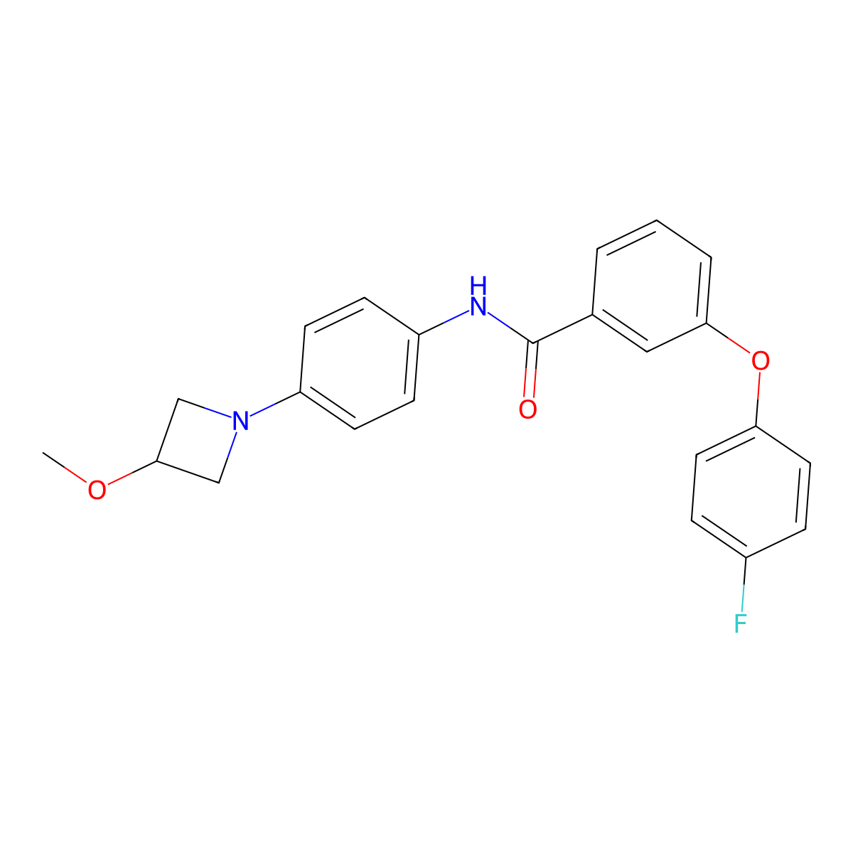 3-(4-fluorophenoxy)-N-[4-(3-methoxyazetidin-1-yl)phenyl]benzamide molecular structure, CAS 2034490-90-7