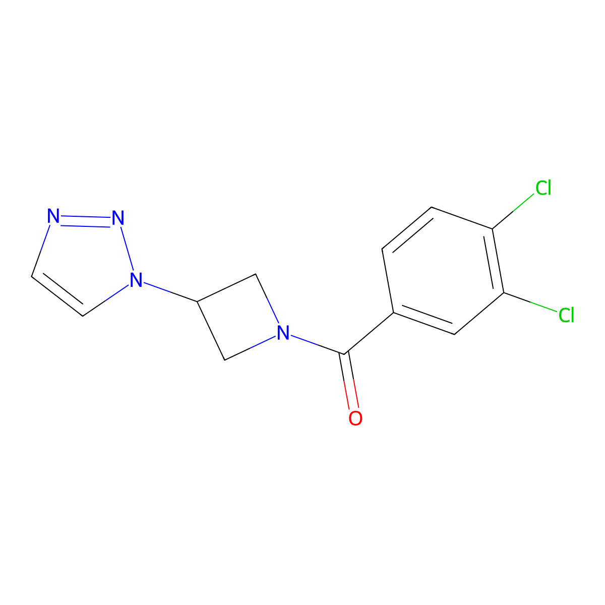 (3-(1H-1,2,3-triazol-1-yl)azetidin-1-yl)(3,4-dichlorophenyl)methanone molecular structure, CAS 2034490-91-8