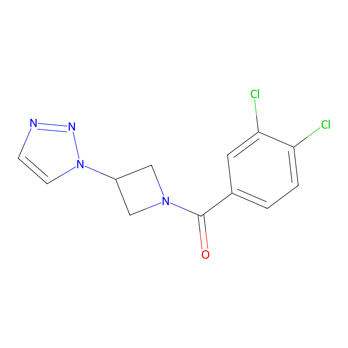 (3-(1H-1,2,3-triazol-1-yl)azetidin-1-yl)(3,4-dichlorophenyl)methanone molecular structure, CAS 2034490-91-8
