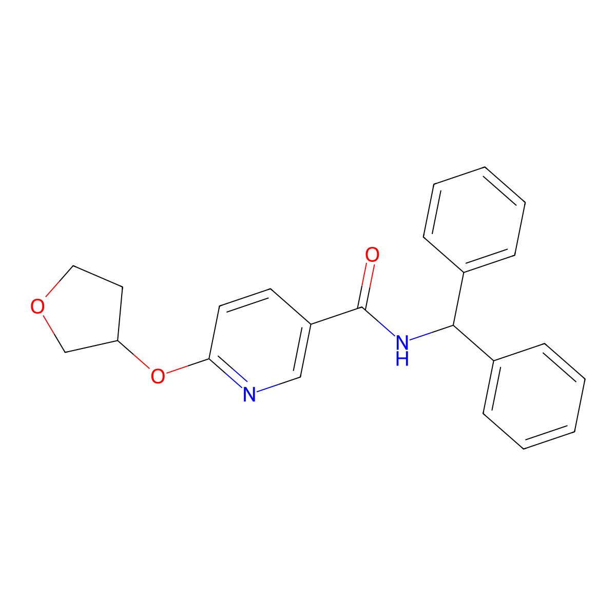 N-benzhydryl-6-((tetrahydrofuran-3-yl)oxy)nicotinamide molecular structure, CAS 2034490-95-2