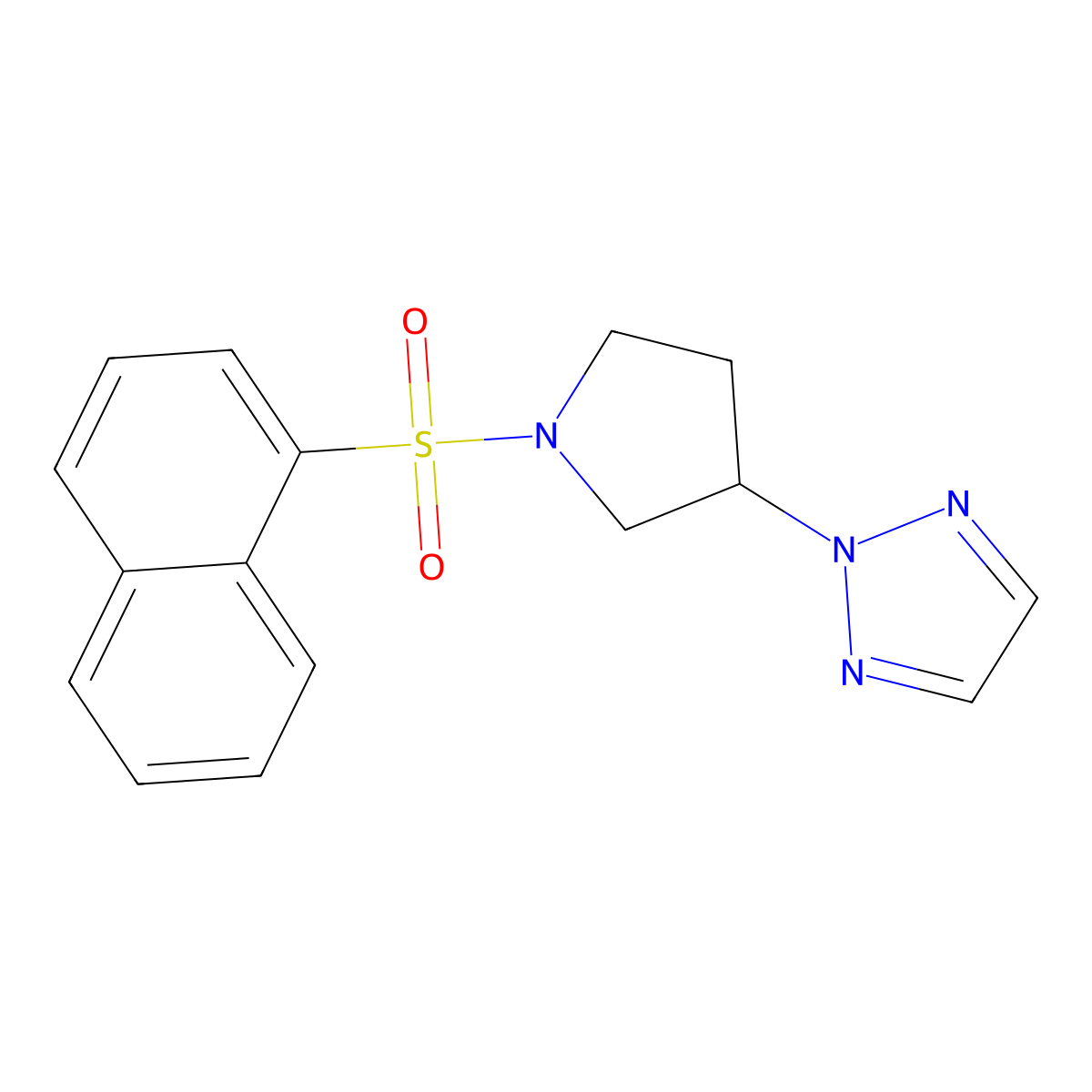 2-(1-(naphthalen-1-ylsulfonyl)pyrrolidin-3-yl)-2H-1,2,3-triazole molecular structure, CAS 2034490-99-6