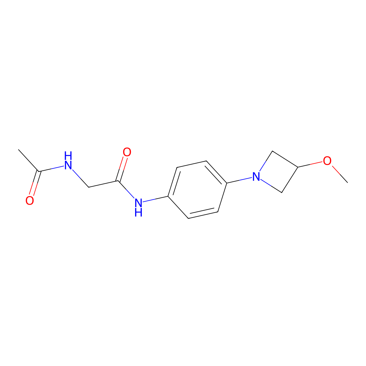 2-acetamido-N-[4-(3-methoxyazetidin-1-yl)phenyl]acetamide molecular structure, CAS 2034491-17-1