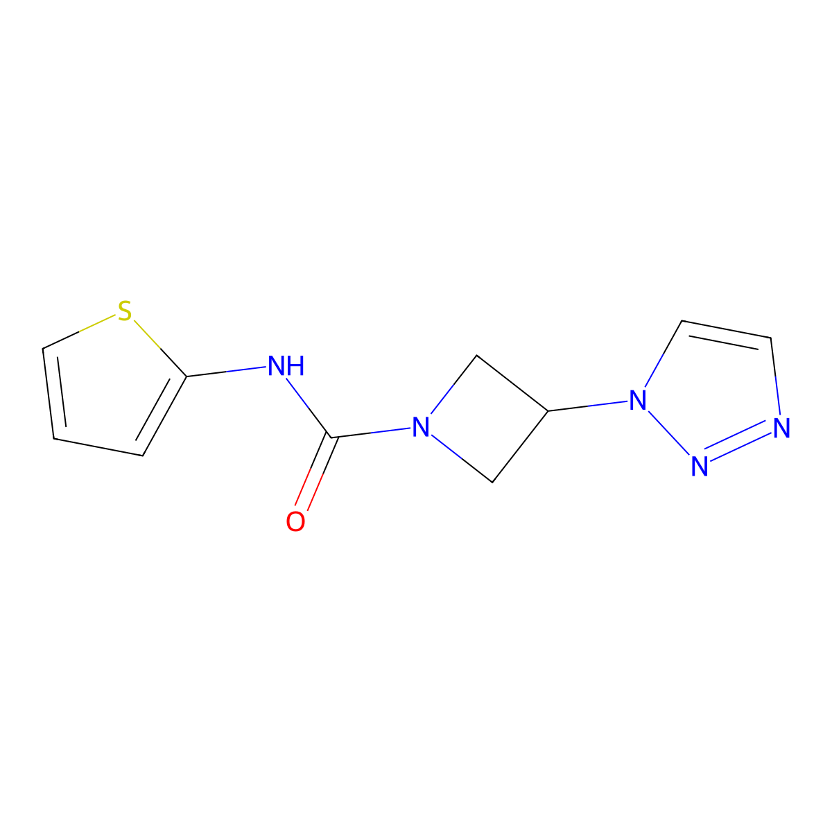 N-(thiophen-2-yl)-3-(1H-1,2,3-triazol-1-yl)azetidine-1-carboxamide molecular structure, CAS 2034491-21-7