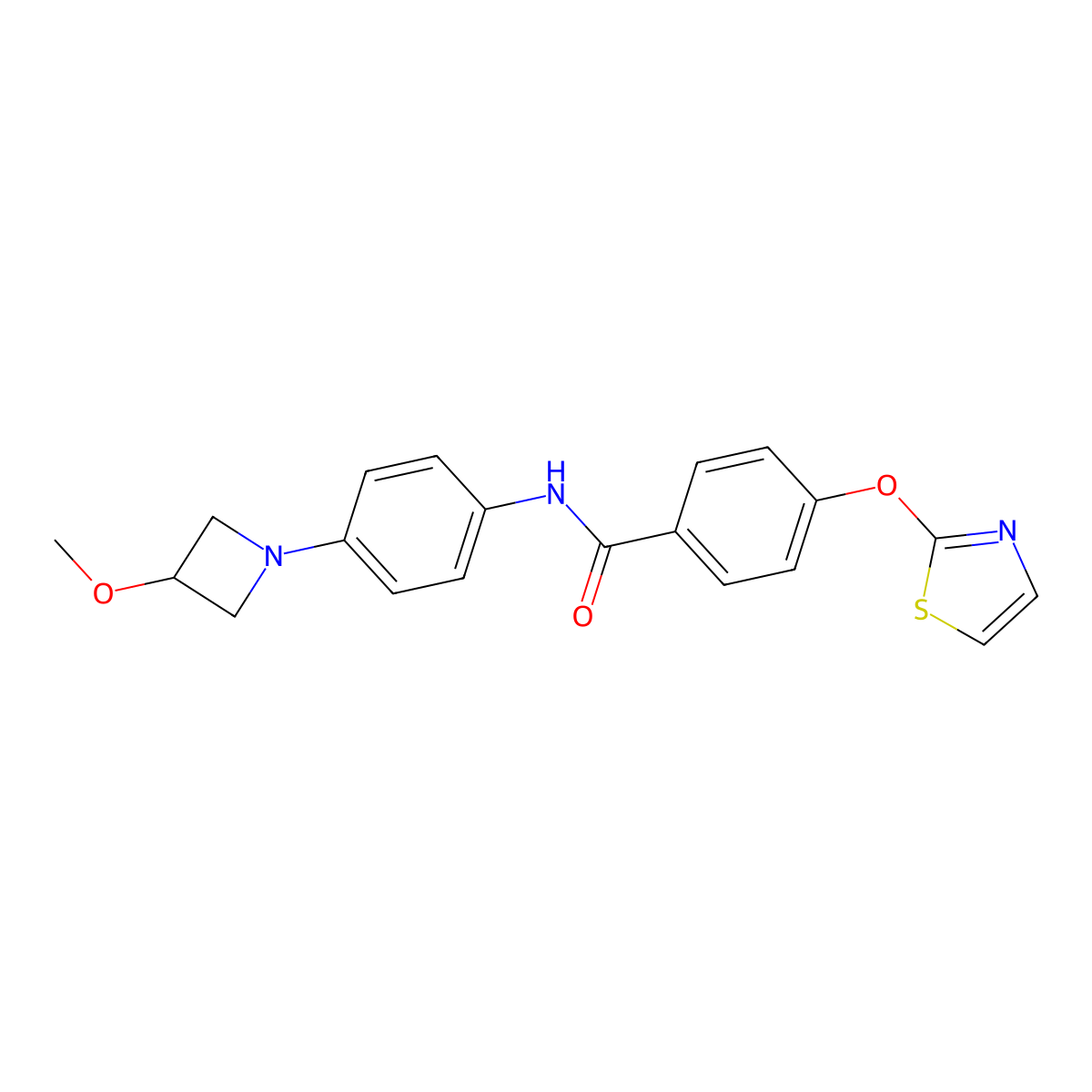 N-(4-(3-methoxyazetidin-1-yl)phenyl)-4-(thiazol-2-yloxy)benzamide molecular structure, CAS 2034491-25-1