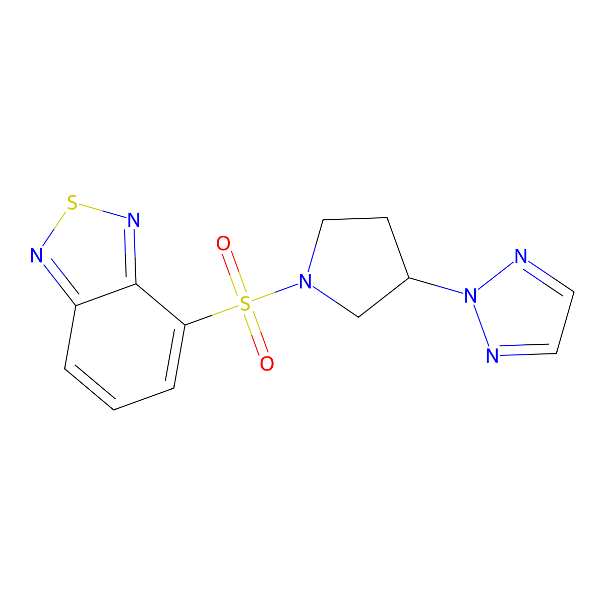 4-((3-(2H-1,2,3-triazol-2-yl)pyrrolidin-1-yl)sulfonyl)benzo[c][1,2,5]thiadiazole molecular structure, CAS 2034491-30-8